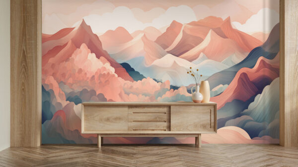 Wall murals Painting of mountains and clouds (SKU: u95993) Wall murals Wall murals Painting of mountains and clouds (SKU: u95993)
