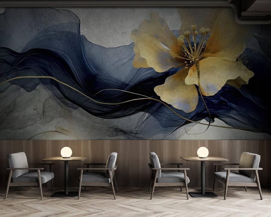 Wall murals Elegant flower amidst flowing silk - Image 3