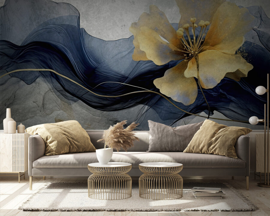 Wall murals Elegant flower amidst flowing silk - Image 2