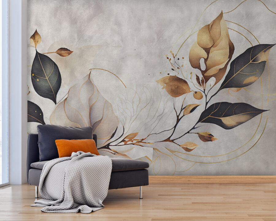 Elegant leaves dance in soft hues. Elegant leaves dance in soft hues.