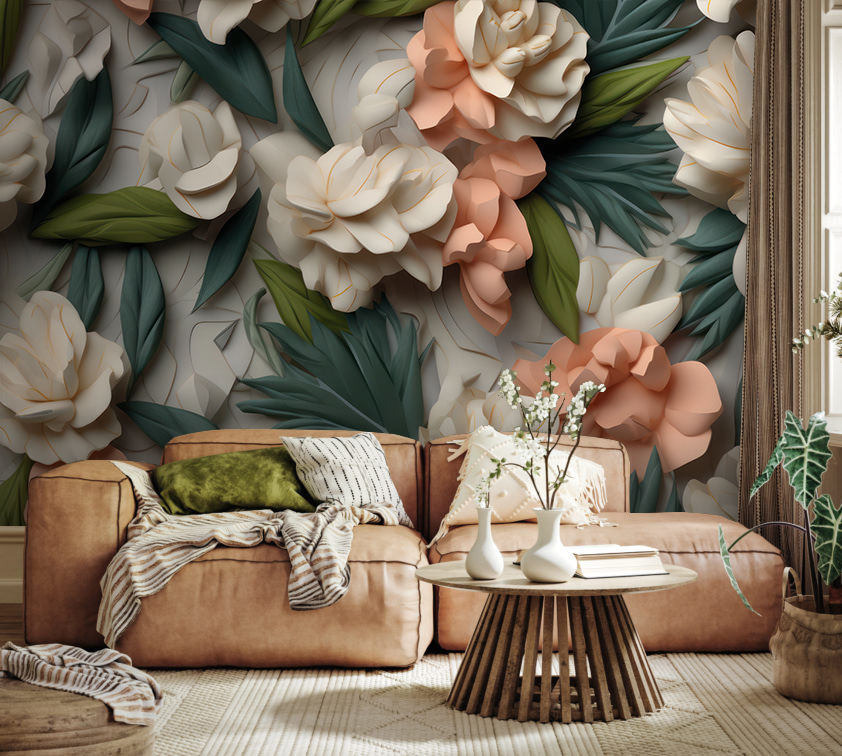 Delicate flowers with lush greenery. Delicate flowers with lush greenery.