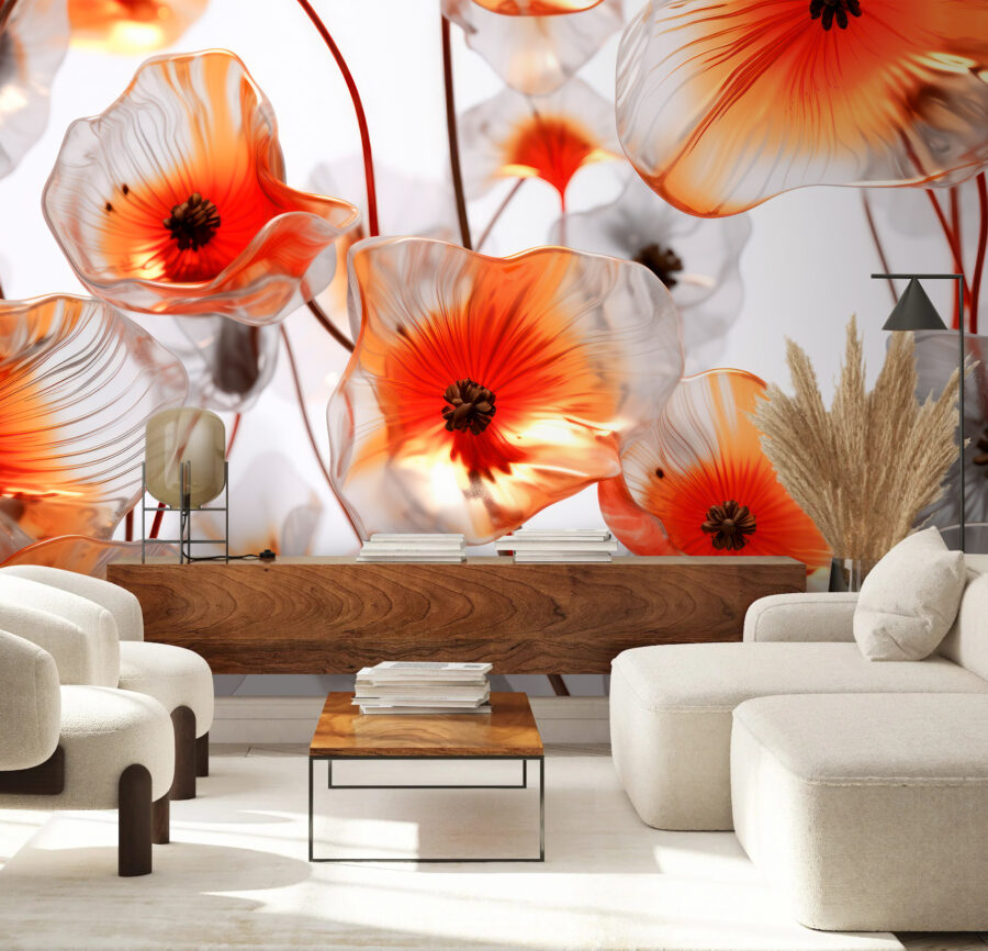 Wall murals Group of glass flowers