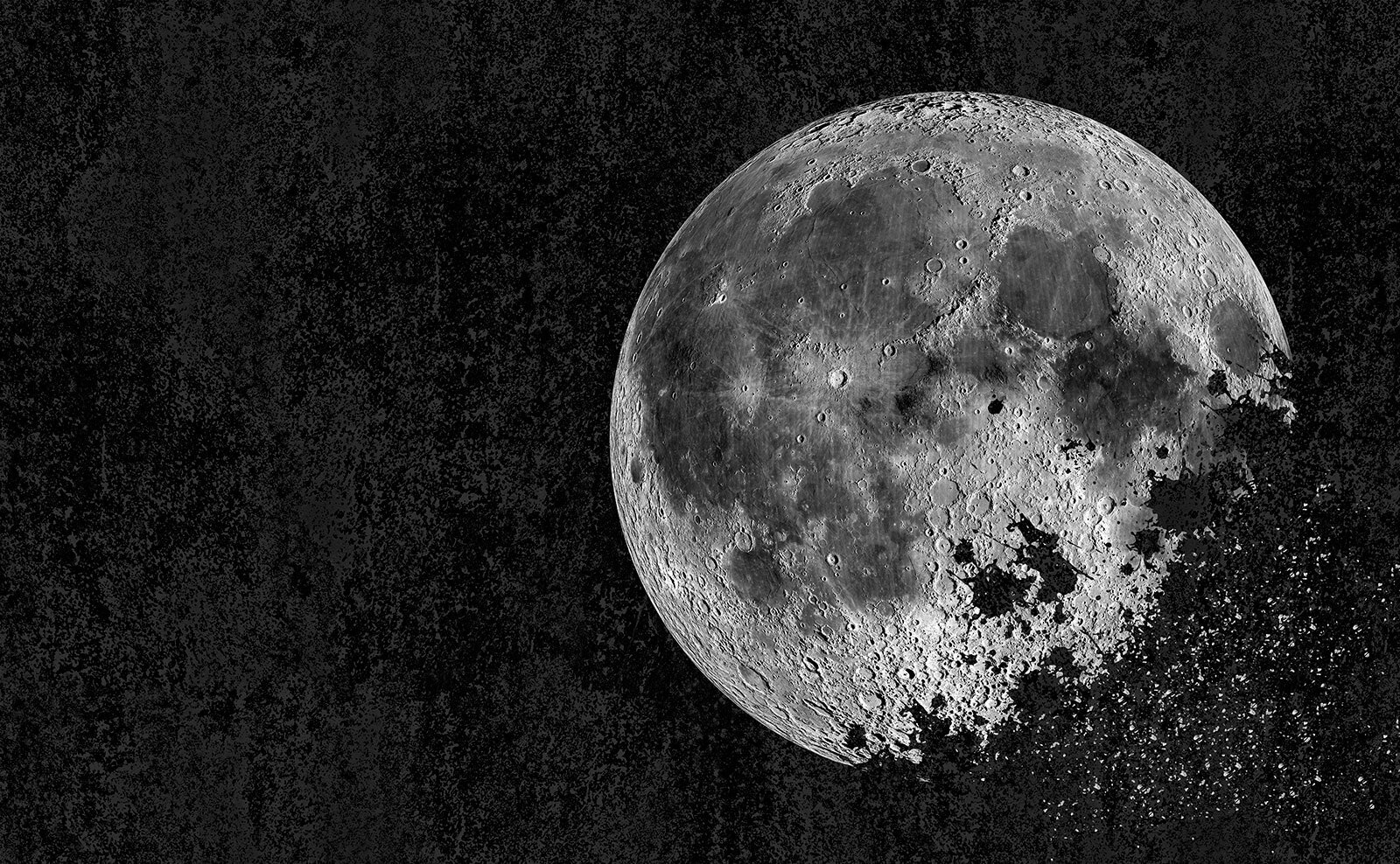 Mysterious moon in a dark sky