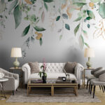 Wall murals Delicate leaves and soft botanical elements