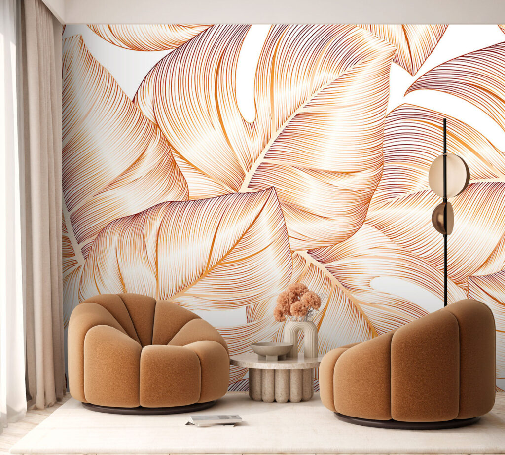Elegant foliage pattern in soft hues Elegant foliage pattern in soft hues