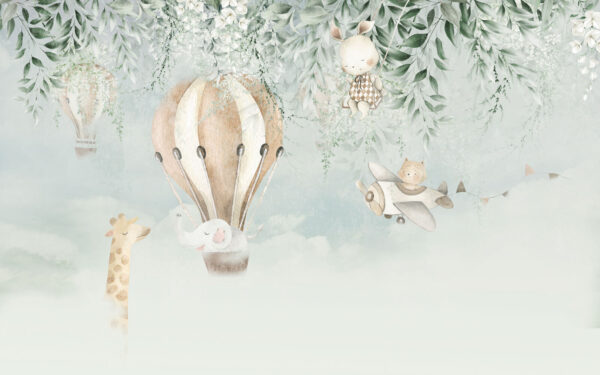 Painting of animals flying in the sky Painting of animals flying in the sky