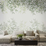 Wall murals Delicate bamboo leaves on soft background