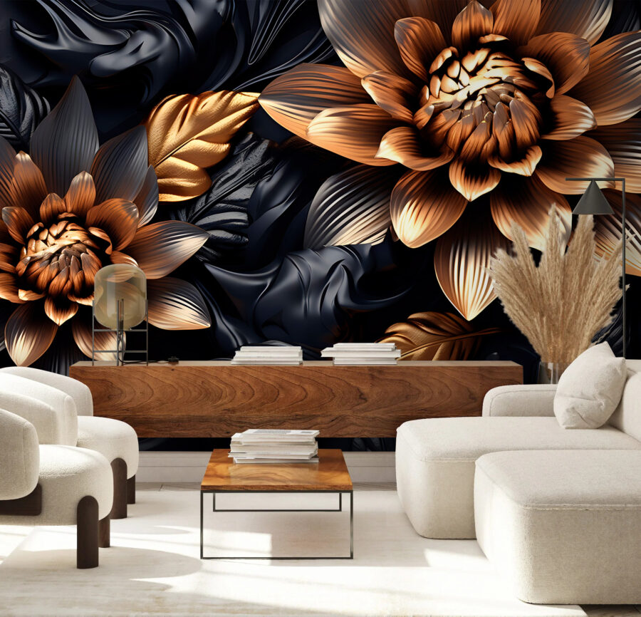 Bronze blooms in midnight shadows.