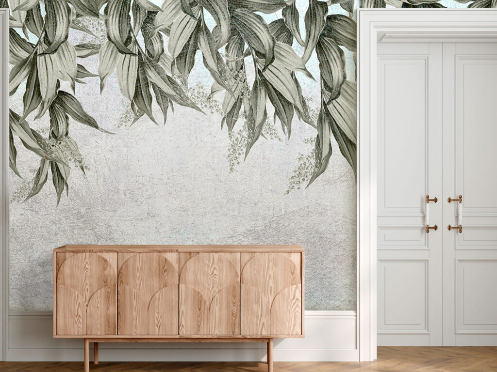 Elegant leaves against a textured backdrop Elegant leaves against a textured backdrop