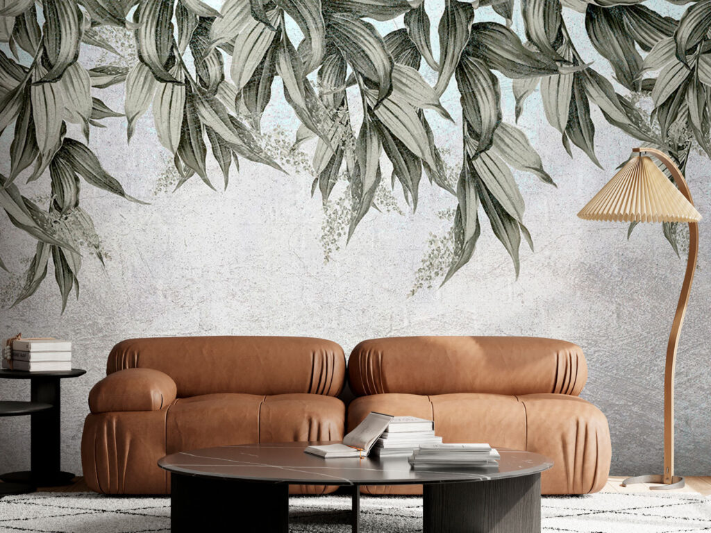 Elegant leaves against a textured backdrop Elegant leaves against a textured backdrop