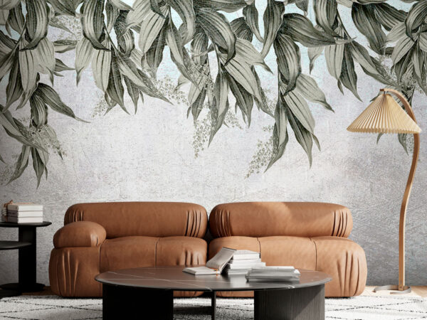 Elegant leaves against a textured backdrop Elegant leaves against a textured backdrop