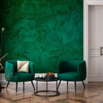 Wall murals Green wall with a rough surface