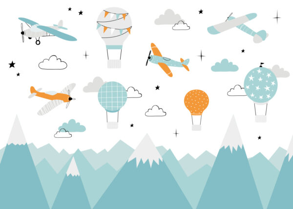 Wallpaper with airplanes and hot air balloons u95042p 600x429 - Wallpaper with airplanes and hot air balloons - tegory