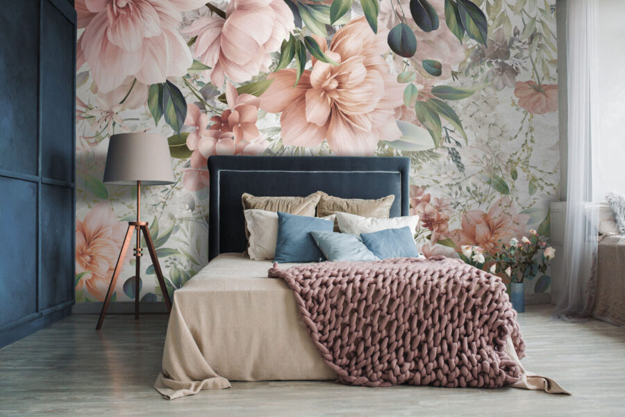 Wall murals Delicate pastel floral arrangement design. - Image 2