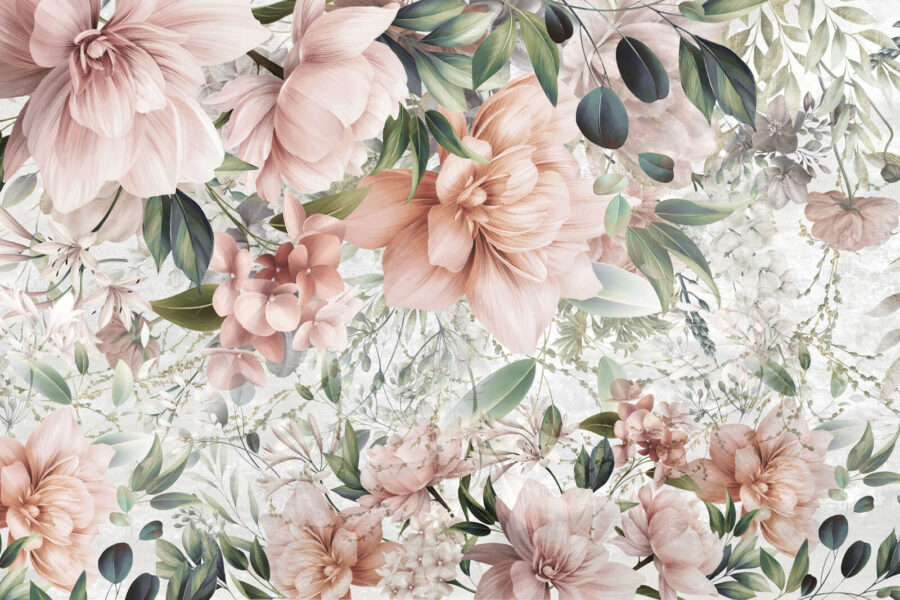 Wall murals Delicate pastel floral arrangement design. - Image 4