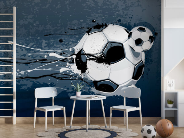 Football ball with splashes of paint Football ball with splashes of paint