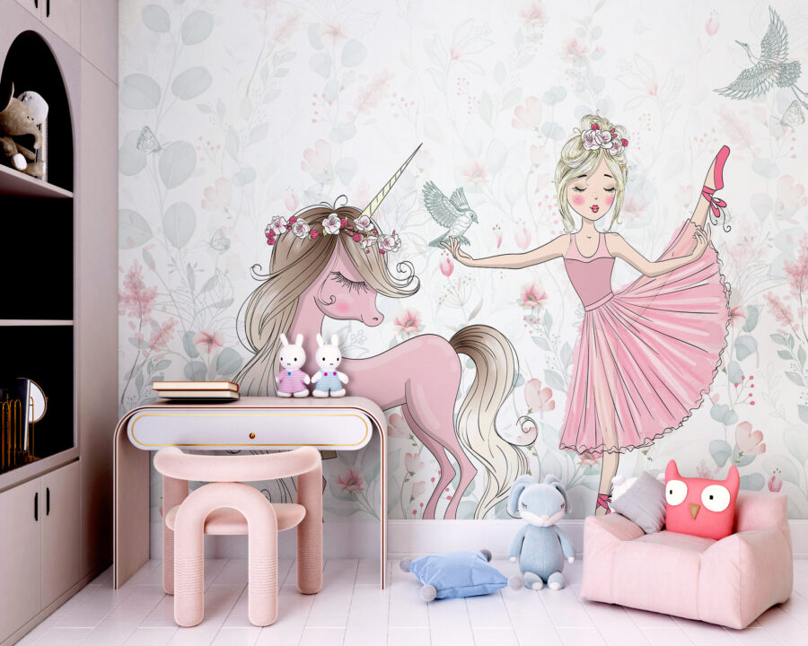Wall murals Unicorn and a girl - Image 3