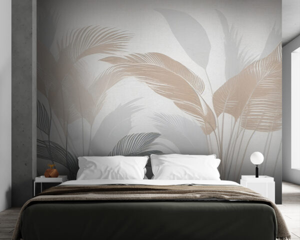 Elegant leaves in soft pastel tones