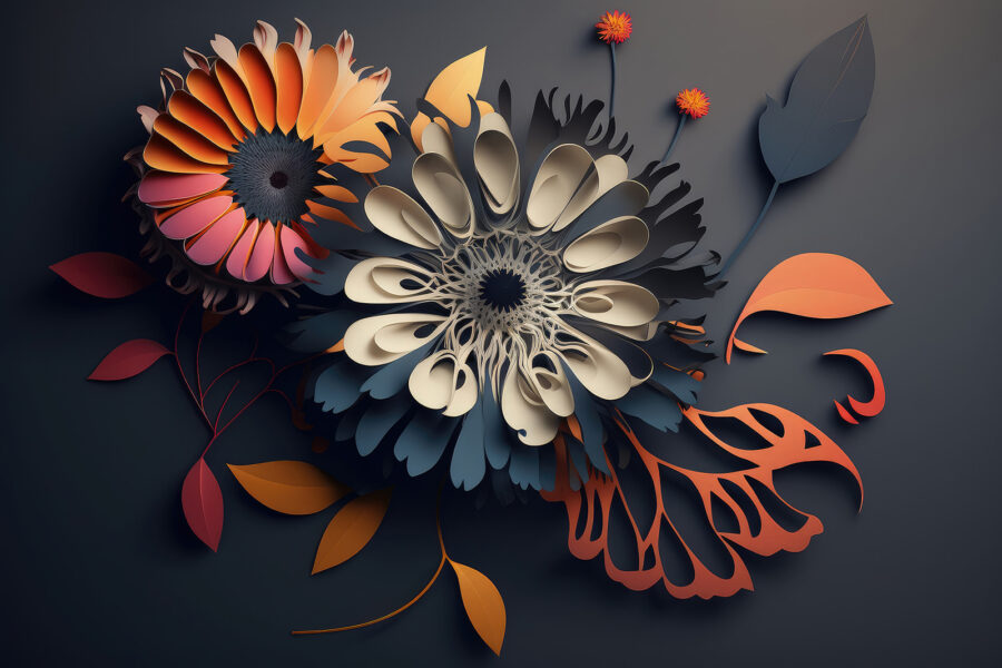 A paper cut out flowers