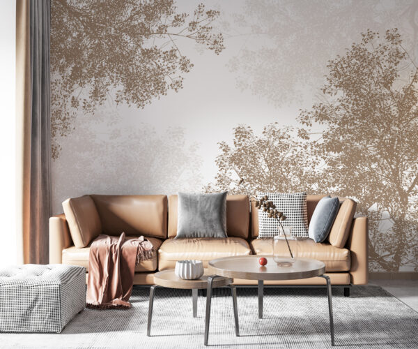 Wall murals Wall murals Group of trees with leaves (SKU: u94819)