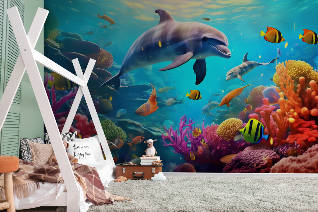 u94773pir1m 1024x683 - Dolphin swimming in a coral reef - tegory