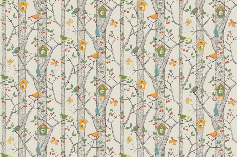 Wallpaper with birds and trees Wallpaper with birds and trees