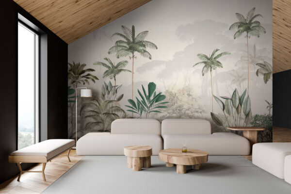 Wall murals Wallpaper with palm trees