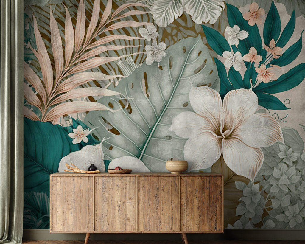 Tropical foliage and floral arrangement Tropical foliage and floral arrangement