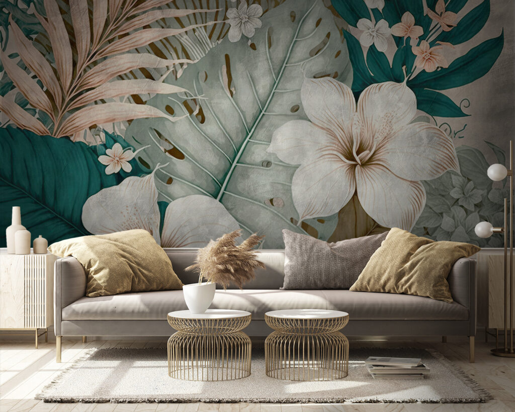 Tropical foliage and floral arrangement Tropical foliage and floral arrangement