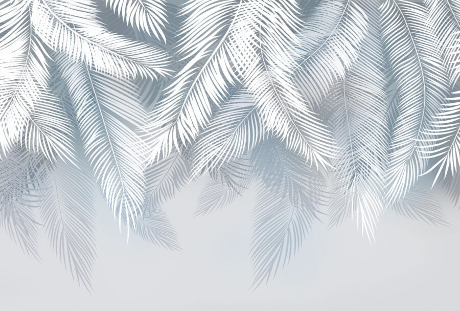 White leaves on a gray background White leaves on a gray background