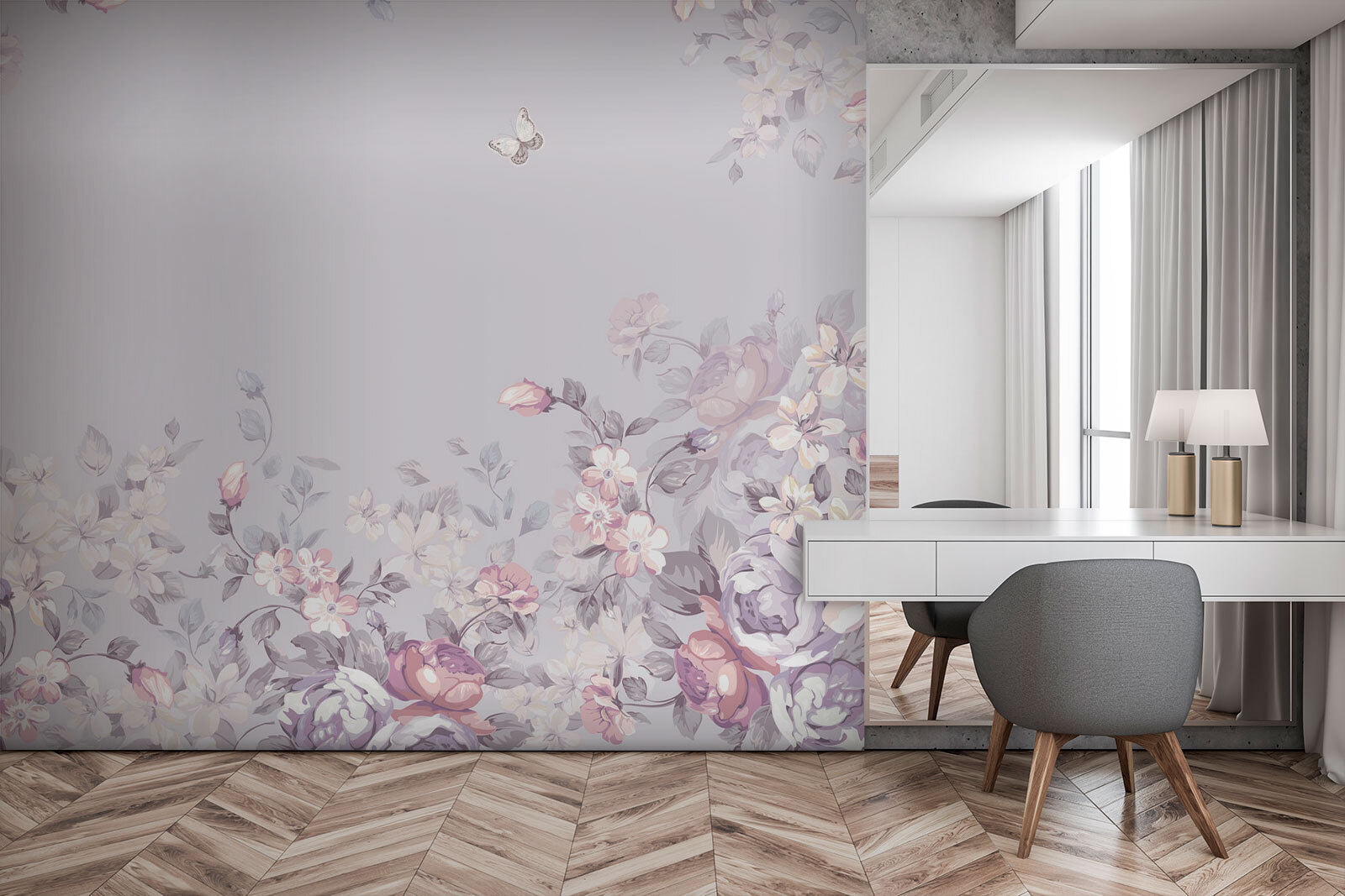 Floral pattern with butterflies u94441pib1m - Floral pattern with butterflies - tegory