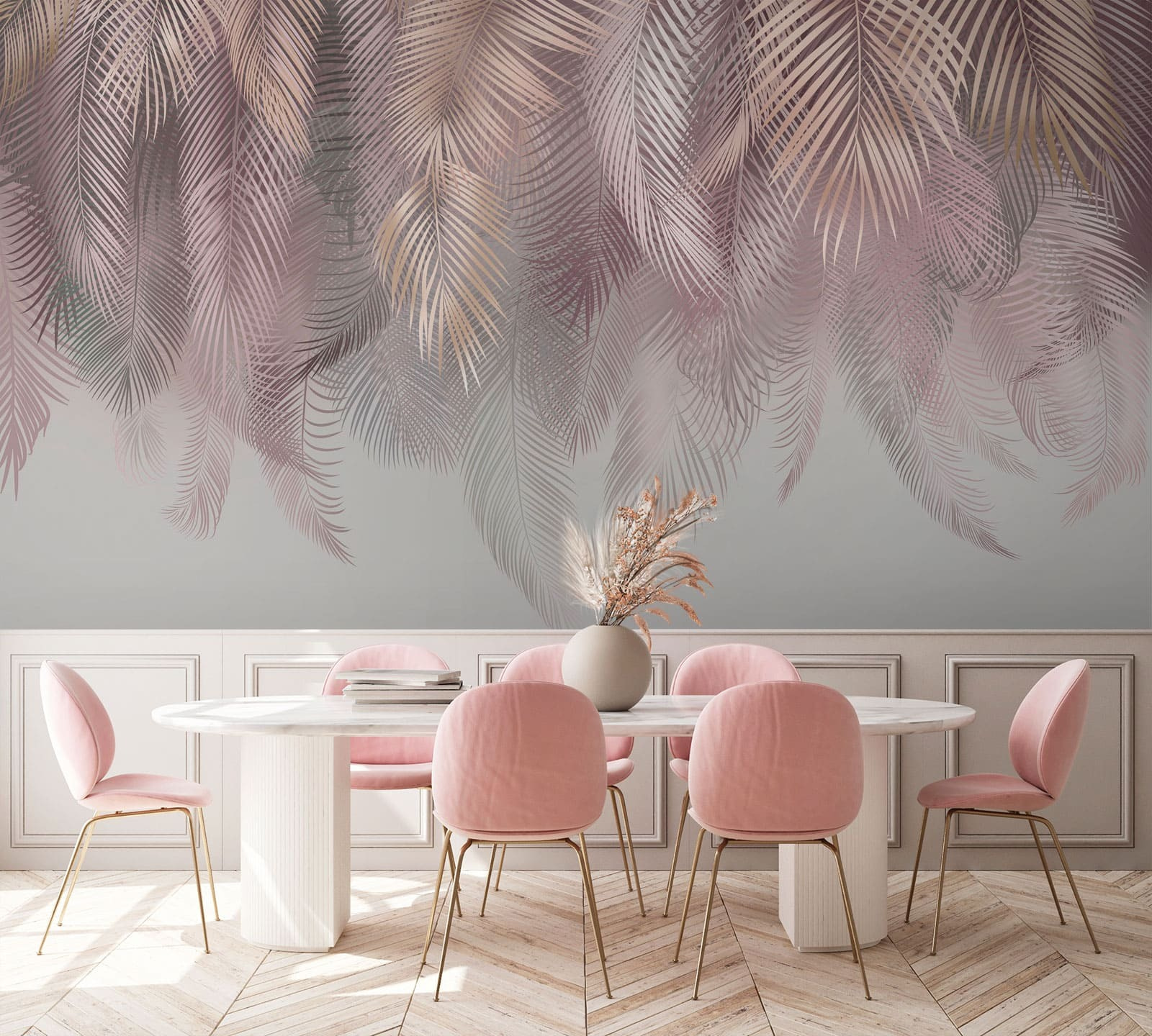 Delicate leaves in soft pastel hues Delicate leaves in soft pastel hues