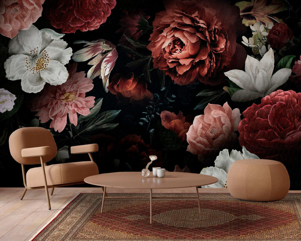 Elegant blooms on a dark backdrop Elegant blooms on a dark backdrop