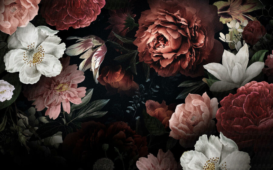 Elegant blooms on a dark backdrop.