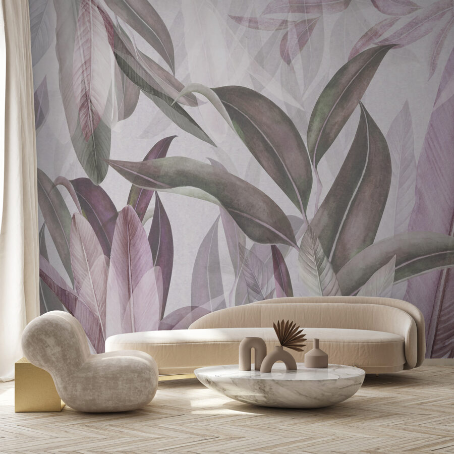 Delicate leaves in soft hues