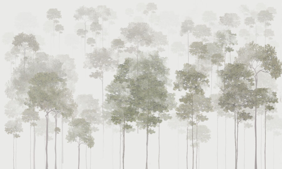 Group of trees in fog