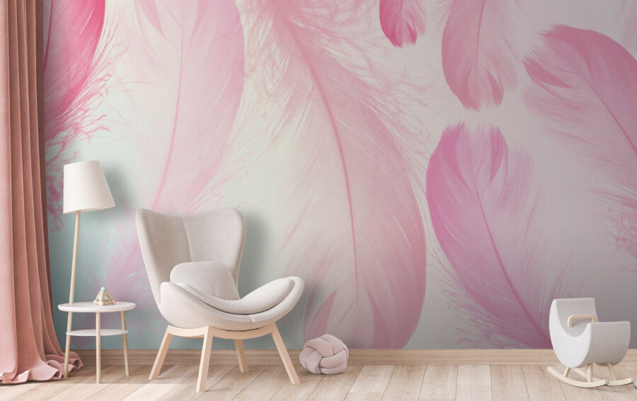 Wall murals Group of pink feathers