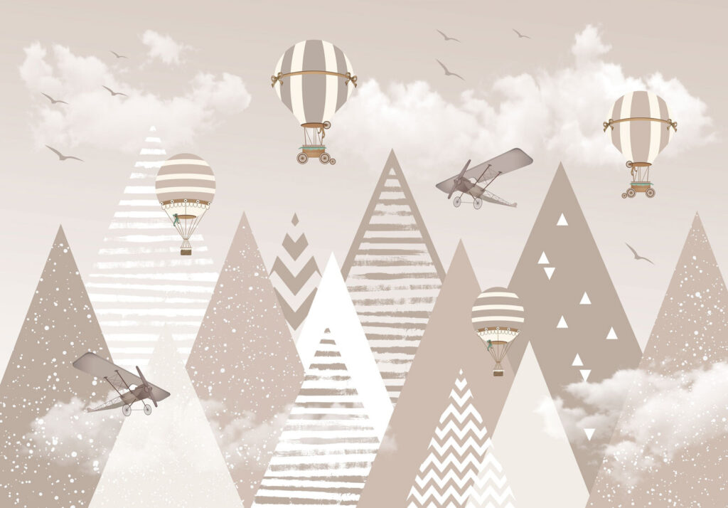 Wallpaper with mountains and airplanes Wallpaper with mountains and airplanes