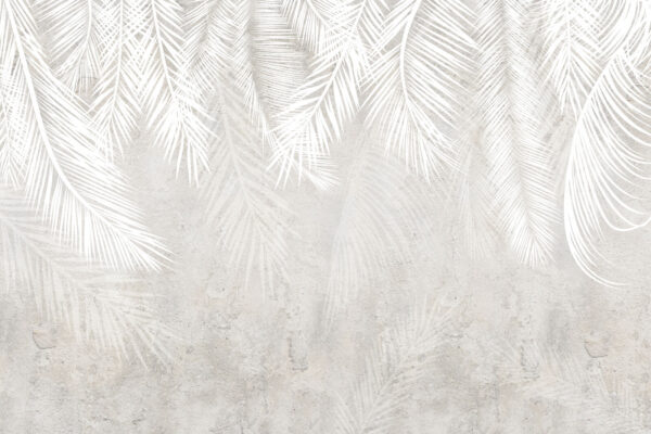 White leaves on a grey surface