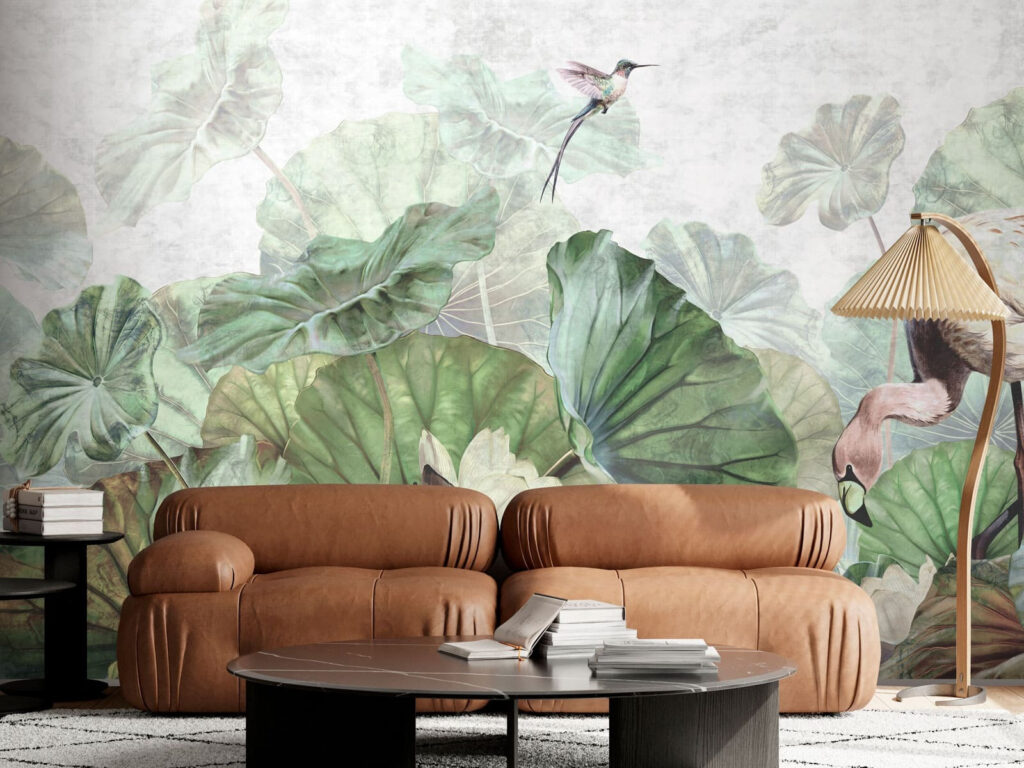 Bird and a hummingbird in a garden