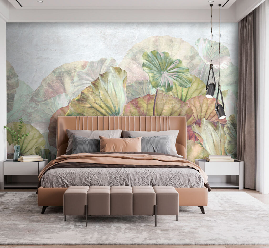 Delicate water lily leaves and blossoms Delicate water lily leaves and blossoms