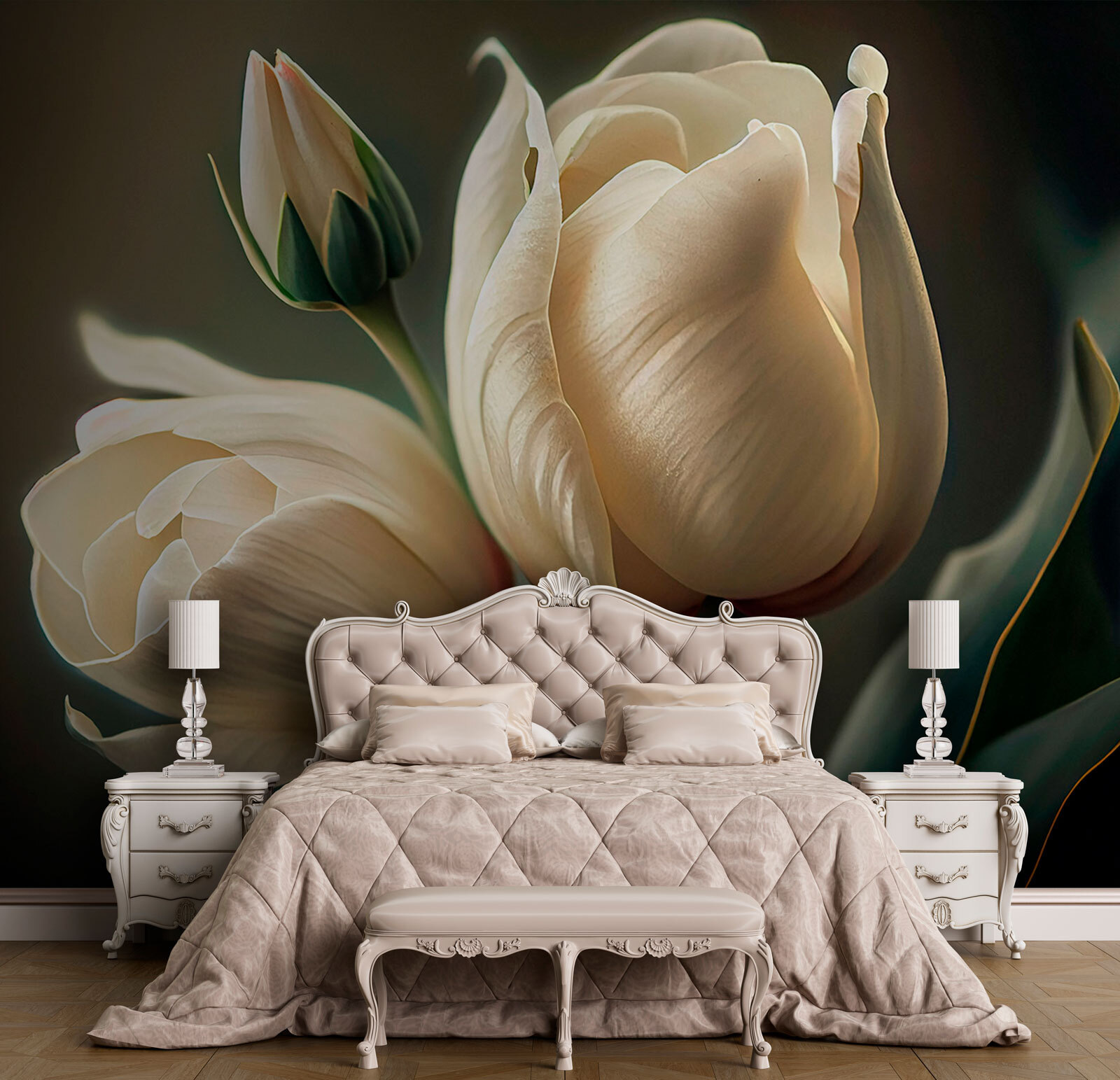 Delicate tulips in soft hues