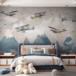 Wall murals Group of airplanes flying in the sky
