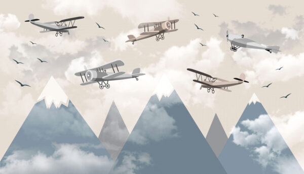 Group of airplanes flying in the sky Group of airplanes flying in the sky