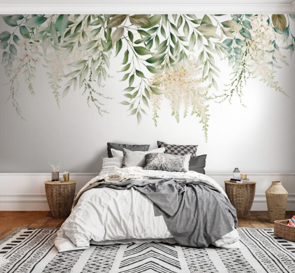 Delicate greenery on a white background. Delicate greenery on a white background.