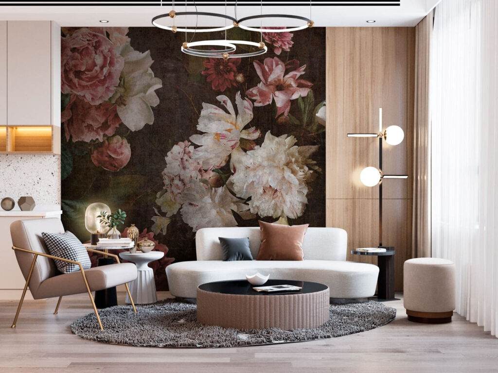 Classic floral arrangement on textured background