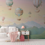 Wall murals Group of hot air balloons in the sky