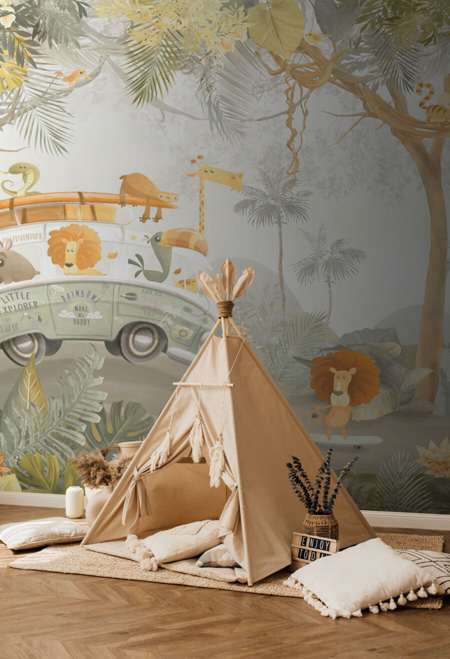 Wallpaper with animals and trees Wallpaper with animals and trees