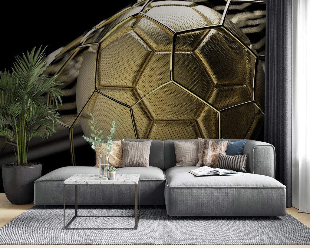 Shimmering soccer ball on display Shimmering soccer ball on display