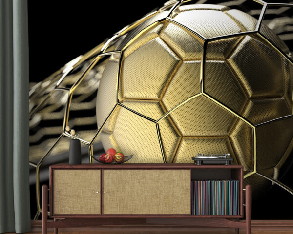 Shimmering soccer ball on display Shimmering soccer ball on display